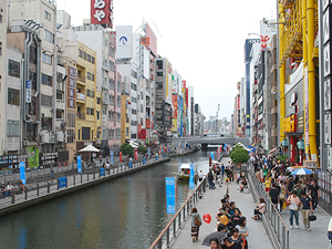 A new sightseeing spot, Dotonbori Riverwalk